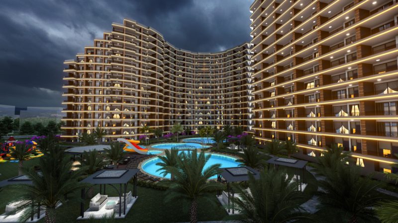 Apartments under construction in one of the resort areas of Mersin