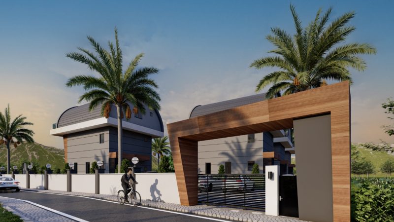 Villas with modern design, in Payallar, 300 m from the sea