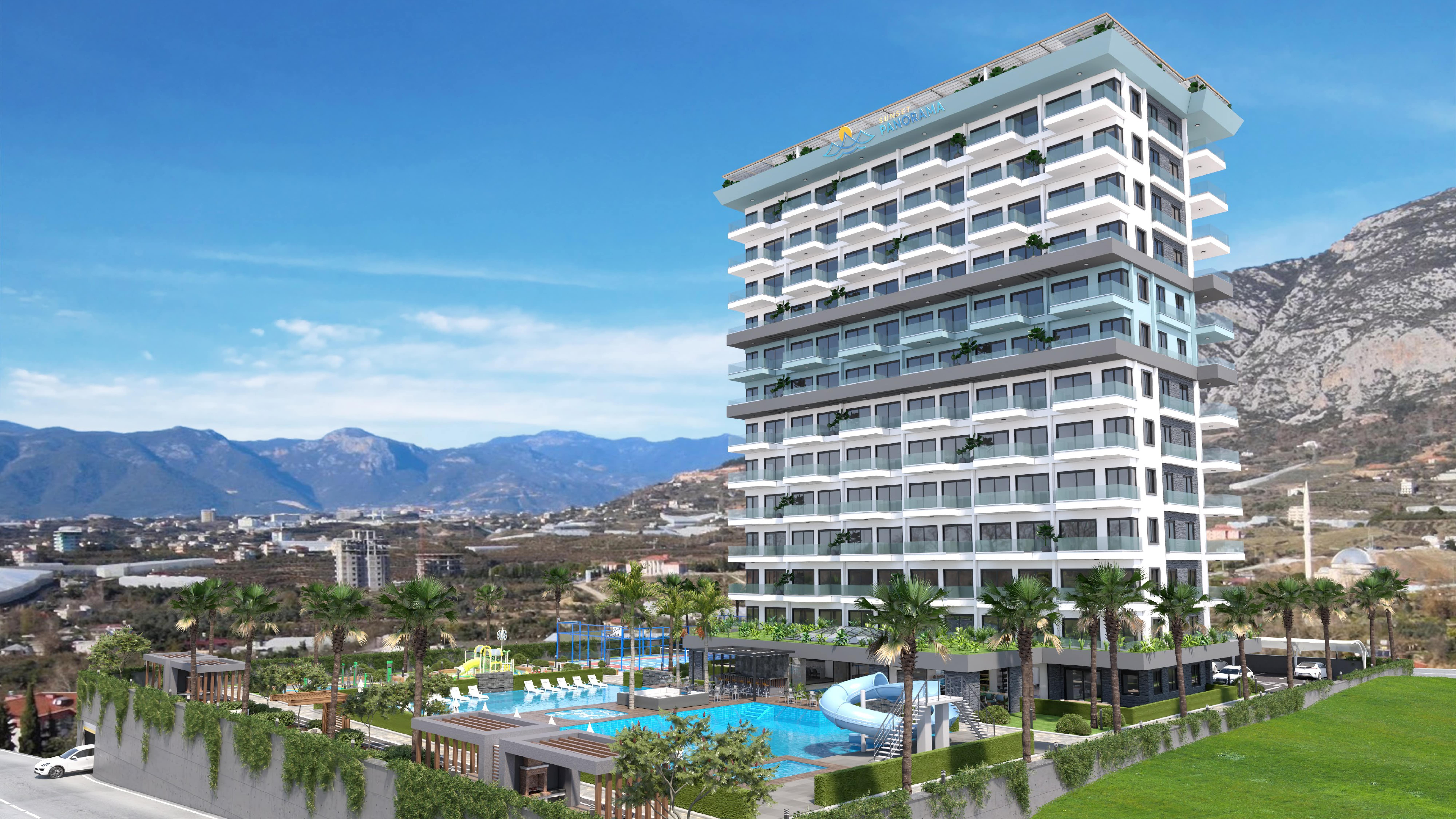 New luxury project with sea and mountain views, Mahmutlar