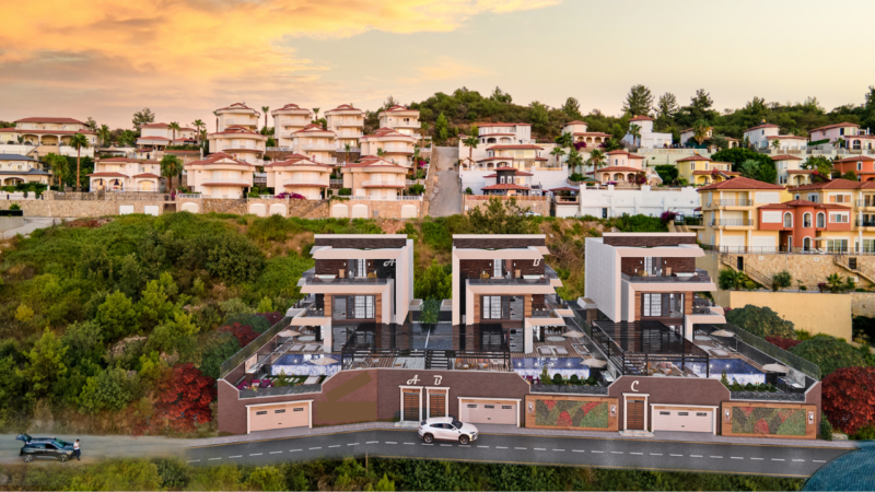 New large-scale villas for citizenship in Alanya, Kargıcak